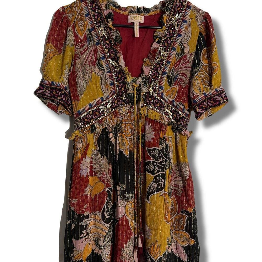 Verb for Anthropologie multicoloured mini dress with ruffle details - Picture 2 of 7